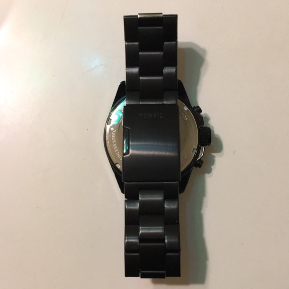 NEW FOSSiL black 8in.Wrist Chrono tachymeter Watch - Picture 6 of 7